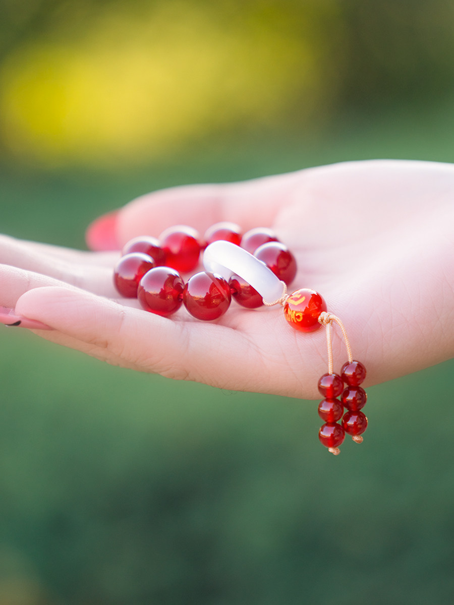 红玛瑙手捻女白玛瑙跑环指间绕指柔手持手串学生盘玩手串文玩吊坠,淘宝优惠券,粉丝福利购,淘宝优惠卷