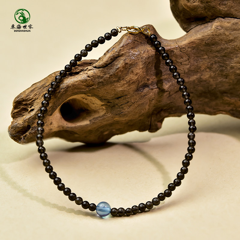 黑曜石手链男女冰种黑耀石猫眼石东海玛瑙水晶海蓝宝单珠极细手串,淘宝优惠券,粉丝福利购,淘宝优惠卷