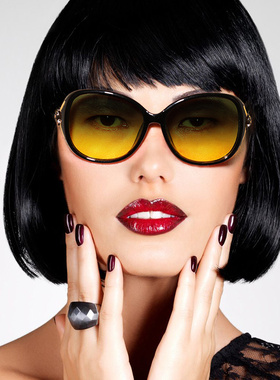 新款女夜视变色偏光潮女士墨镜