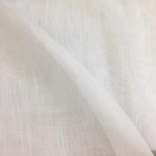 细棉麻柔光窗纱净色素色白色细亚麻柔软纱透光不透人纹理纱帘定制 - 图1