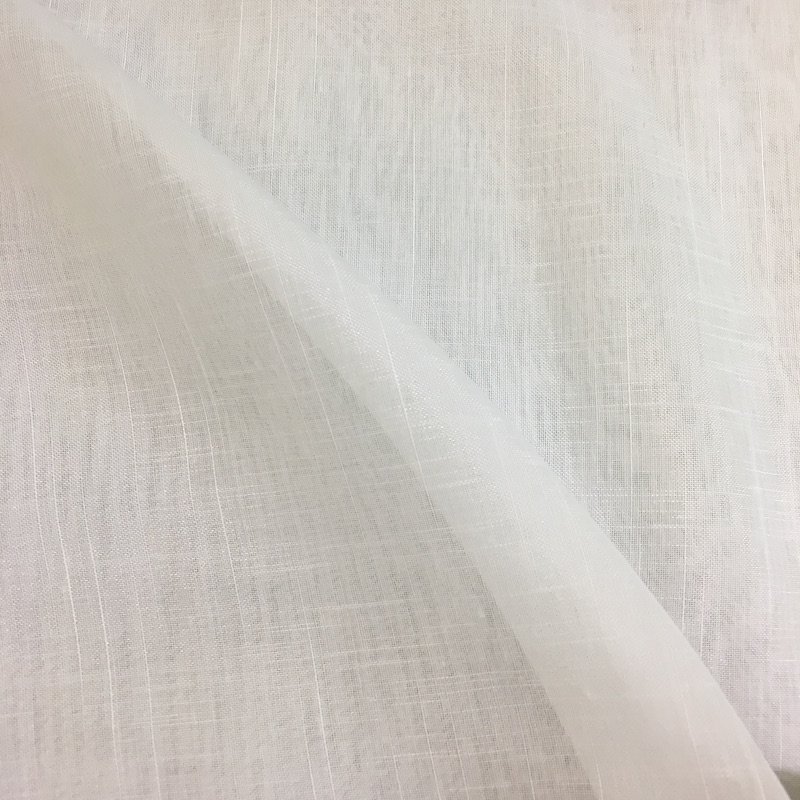 细棉麻柔光窗纱净色素色白色细亚麻柔软纱透光不透人纹理纱帘定制_虎窝淘