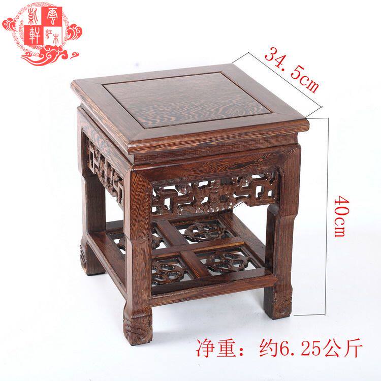 鸡翅木蝙蝠客厅花架方台红木工艺品摆件家居饰品实木花几高脚底座,淘宝优惠券,粉丝福利购,淘宝优惠卷