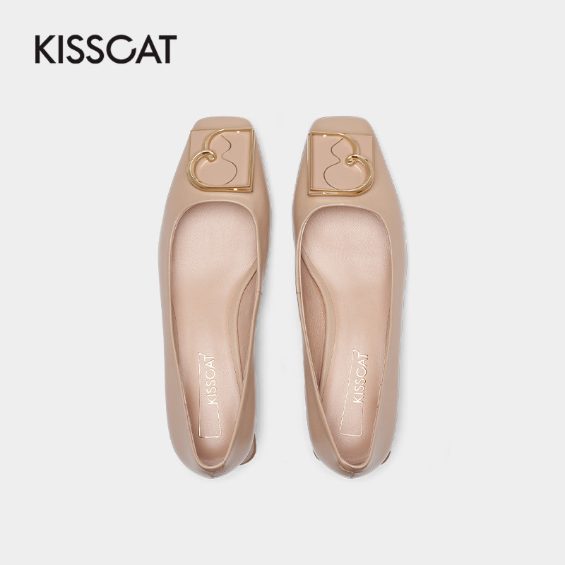 接吻猫2021秋季新款气质通勤女鞋 kisscat单鞋