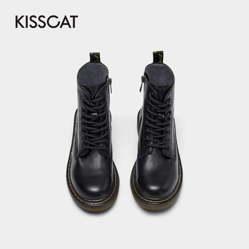 接吻猫马丁靴冬季新款炸街ins女鞋 kisscat马丁靴