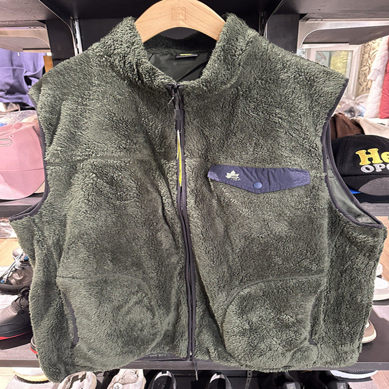 外贸原单秋冬新款潮牌男女式户外珊瑚绒保暖立领宽松休闲背心马甲,淘宝优惠券,粉丝福利购,淘宝优惠卷