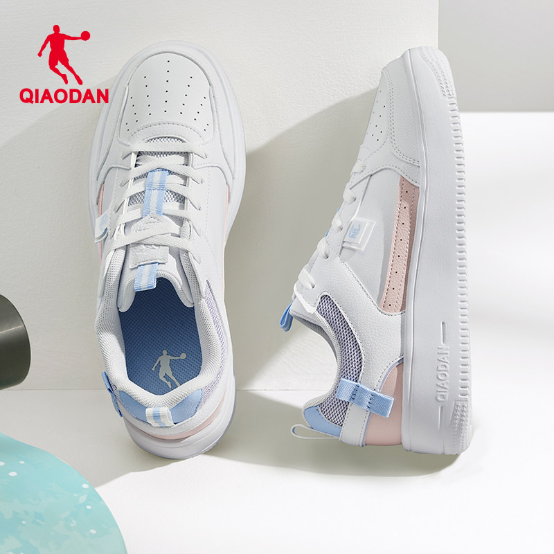 乔丹透气板鞋夏季新款粉色经典运动鞋女厚底增高初中生百搭休闲鞋