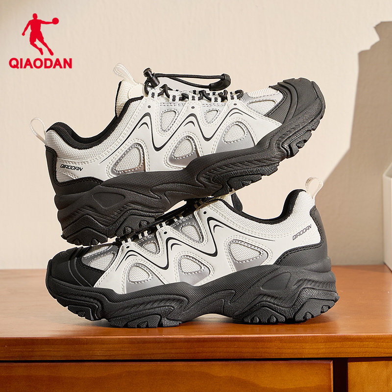 踏浪乔丹休闲鞋女运动鞋2026春季厚底增高老爹鞋户外防滑黑白鞋子,淘宝优惠券,粉丝福利购,淘宝优惠卷