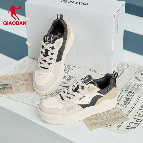 乔丹百搭男子板鞋2025年冬季新品商场同款男款休闲鞋子撞色皮面 - 图0