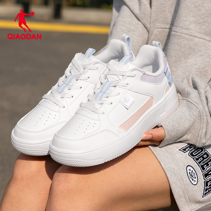 乔丹透气板鞋夏季新款粉色经典运动鞋女厚底增高初中生百搭休闲鞋