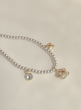 轻奢甜美花朵珍珠手链高级感饰品