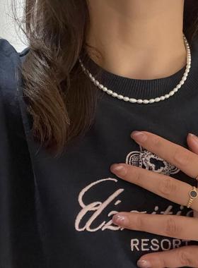 百搭独特设计感法式复古珍珠项链