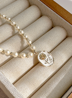 小众设计法式复古珍珠项链高级感