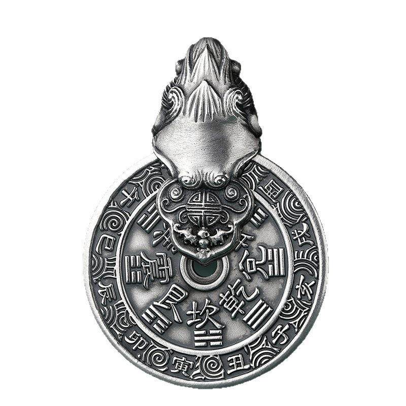 925银做旧吊坠瑞兽山鬼花挂件复古钥匙扣创意貔貅招财钥匙扣,淘宝优惠券,粉丝福利购,淘宝优惠卷