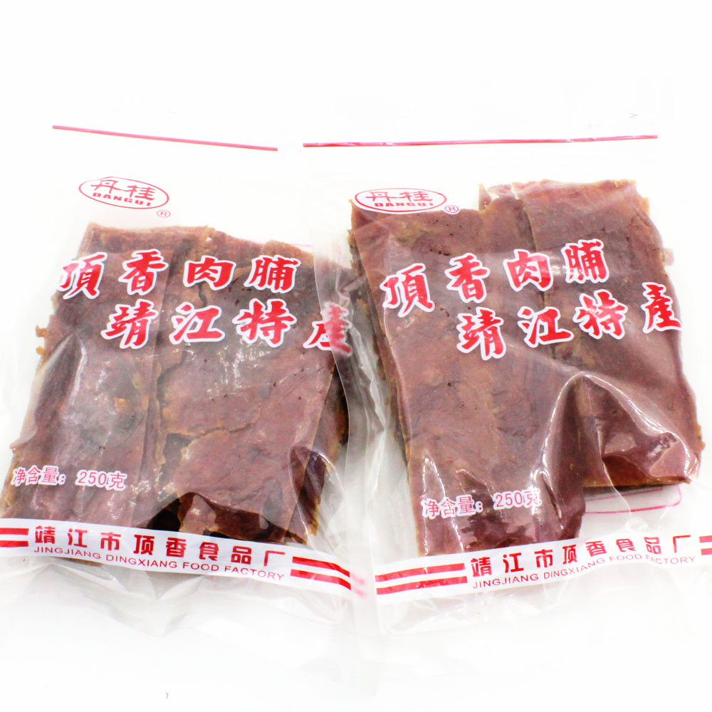 靖江特产三阳猪肉干向阳猪肉脯250g副片大片包邮零食肉食类肉脯干 - 图1