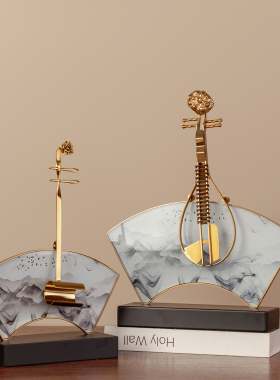 新中式轻奢乐器摆件高档装饰品