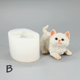 Трехмерная силиконовая форма, акриловый мусс, свеча, котенок, кот, 3D