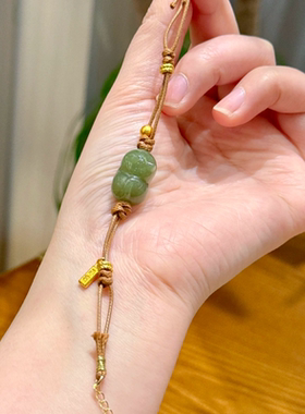 和田玉趴趴猫手链女新中式小众天然玉石猫咪学生手串送女友礼物