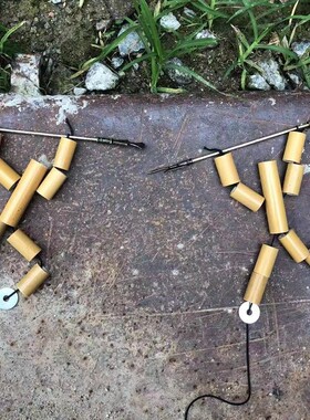 黑绳竹节人透明手工玩具材料DIY小竹人成品双人对战游戏竹人武器