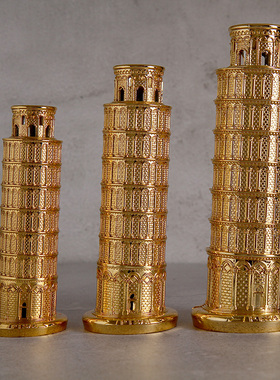 上海斜塔金属名建筑礼物模型