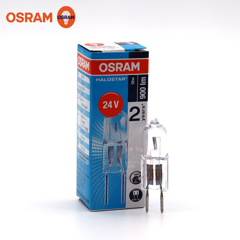 OSRAM欧司朗卤素灯泡64445U 24V50W显微镜光学仪器GY6.35卤钨米泡