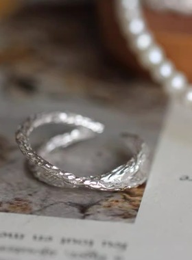 翎舞珠宝 清货925纯银镀金手工银饰品活口戒指