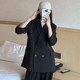 Zhiche Clothing Black Loose Casual Jacket ສໍາລັບແມ່ຍິງ