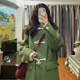 Women's high-end Japanese horn button woolen coat