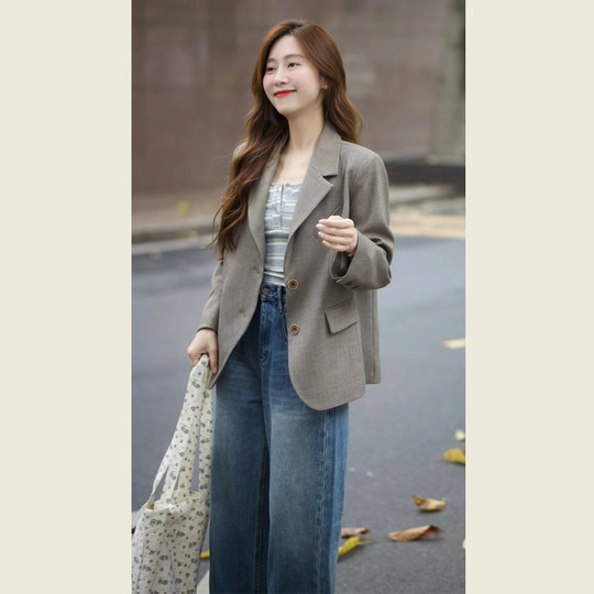 Blazer retro con silueta de viajero diario