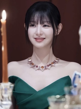 小众高级感法式复古名媛晚宴礼服锁骨链红色choker新娘婚礼项链女