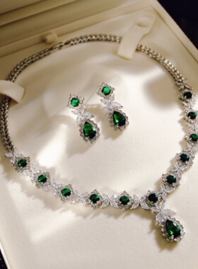 法式复古水滴新娘敬酒礼服项链