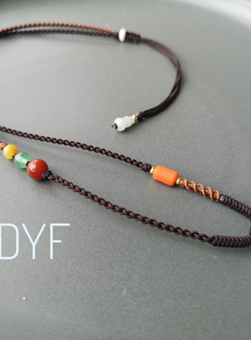 手工编织翡翠蜜蜡保平安项链挂绳