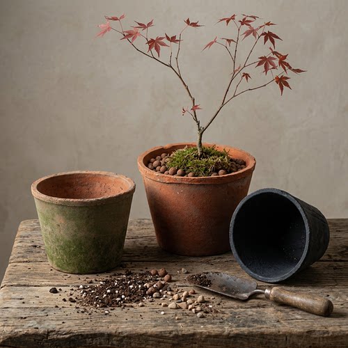 小矮筒复古透气粗陶多肉老式陶盆红陶瓦盆蝴蝶兰陶瓷兰花陶土花盆 - 图3