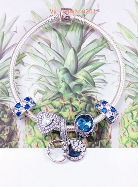 女925纯银闪耀星河手链蓝色