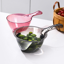 Bon Jia Yi Long handle plastic transparent water spoon Food grade kitchen Scoop Water Scoop Deeper thickened Home Big water Scoop Water Scoop
