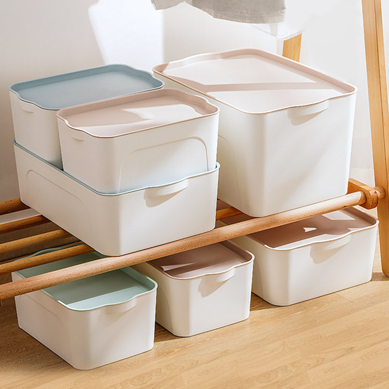日式储物盒塑料家用收纳盒带盖桌面整理盒橱柜杂物收纳箱学生宿舍,淘宝优惠券,粉丝福利购,淘宝优惠卷