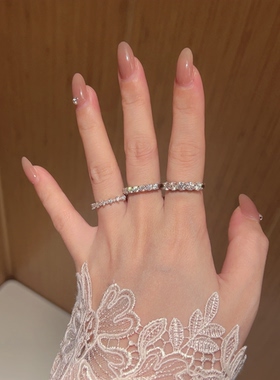 叠戴巨美！D色vvs1莫桑钻戒经典款排钻戒指 通体925银