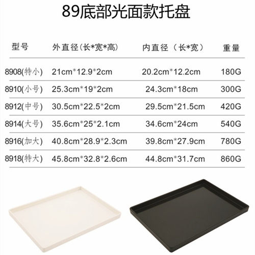 长方形托盘家用茶杯密胺塑料白色欧式酒店大号简约客厅商用收纳盘 - 图3