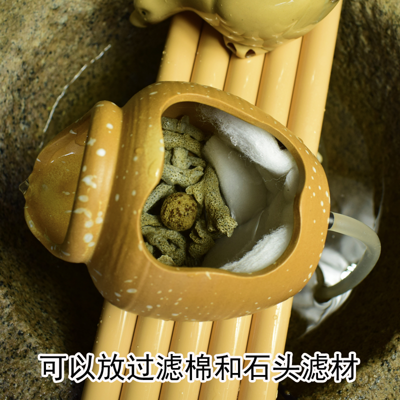 古法养鱼缸陶罐复古流水循环装饰流水摆件过滤器缺口倒花瓶陶瓷罐,淘宝优惠券,粉丝福利购,淘宝优惠卷