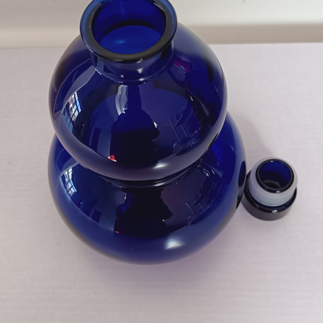 零极限清理水瓶晒太阳水蓝色耐高温玻璃葫芦水瓶1000毫升便携水杯,淘宝优惠券,粉丝福利购,淘宝优惠卷