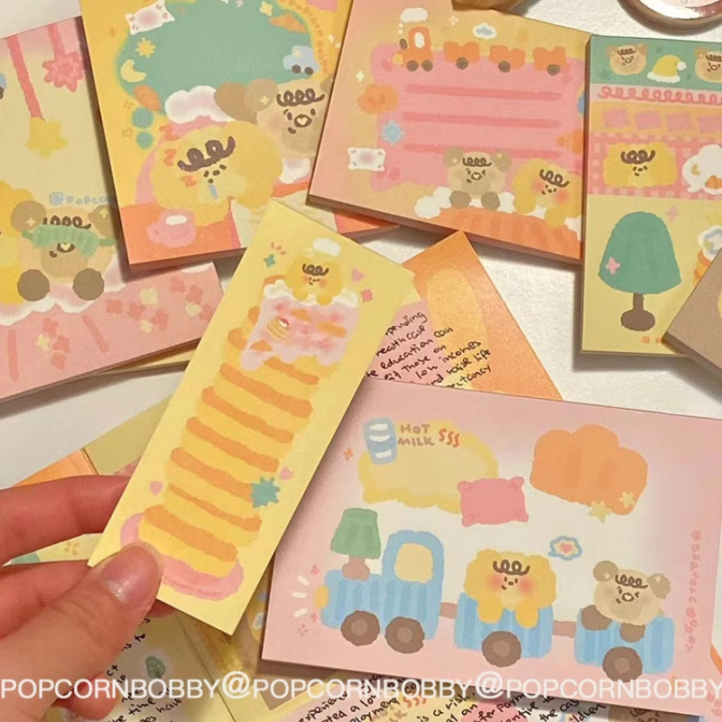 PopcornBobby炸糊狗便签分装套组炸糊狗的狗熊幼稚园手帐便签 - 图2