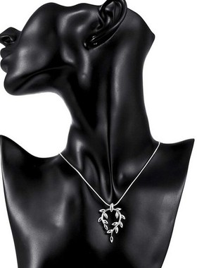 925纯银橄榄枝复古项链银饰礼物