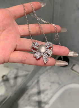 S925纯银法式蝴蝶结戒指女冷淡风气质百搭满钻指环网红