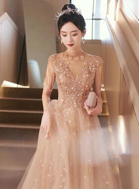 晚礼服女宴会气质轻奢小众风范法式跨境感主持人公主裙成人礼
