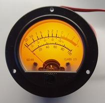 Round black finger type gauge head retro dial VU table level gauge voltmeter SO65 yellow backlight