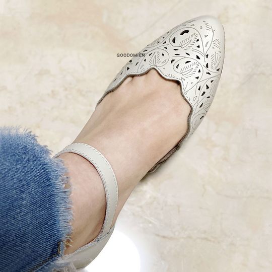 真皮旗袍鞋子凉鞋女舒适软底镂空复古玛丽珍单鞋夏季女鞋皮鞋歌迈