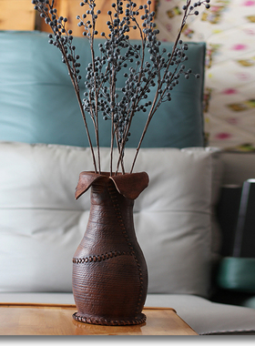 皮小满牛皮插花复古装饰品