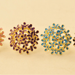 欧美夸张小清新花朵开口戒指