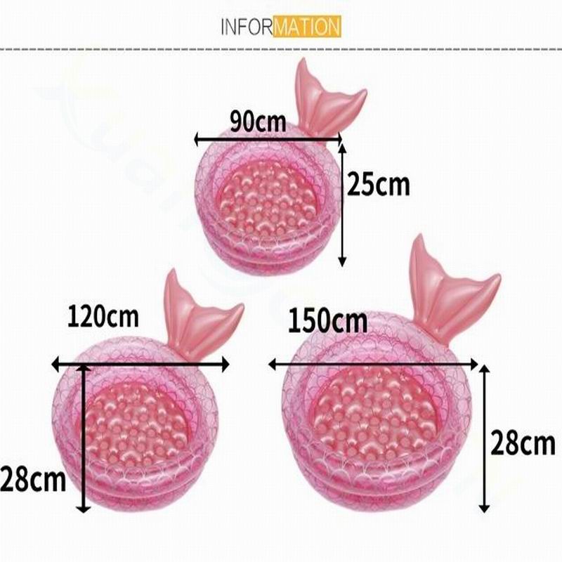 儿童美人鱼充气游泳池家用婴儿宝宝海洋球池户外恐龙戏水波波池 - 图3
