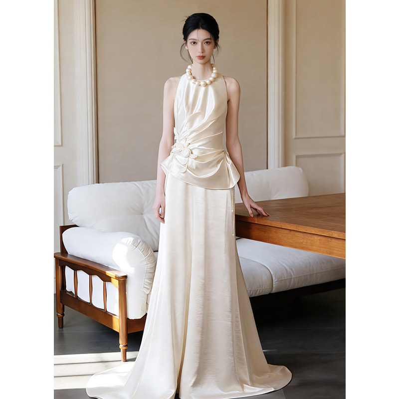 法式小众轻奢出门纱女高级感简约气质宴会晚装裙新娘订婚长裙礼服,淘宝优惠券,粉丝福利购,淘宝优惠卷