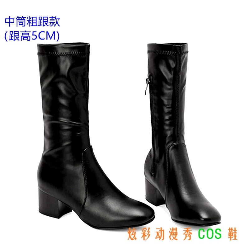 动漫高跟黑色COS靴子银魂吉原月咏COS吉原月咏和服装COS鞋大码靴,淘宝优惠券,粉丝福利购,淘宝优惠卷